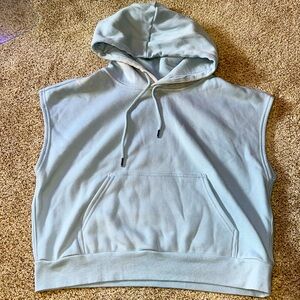 FABLETICS X LIZA KOSHY SLEEVELESS HOODIE- BABY BLUE